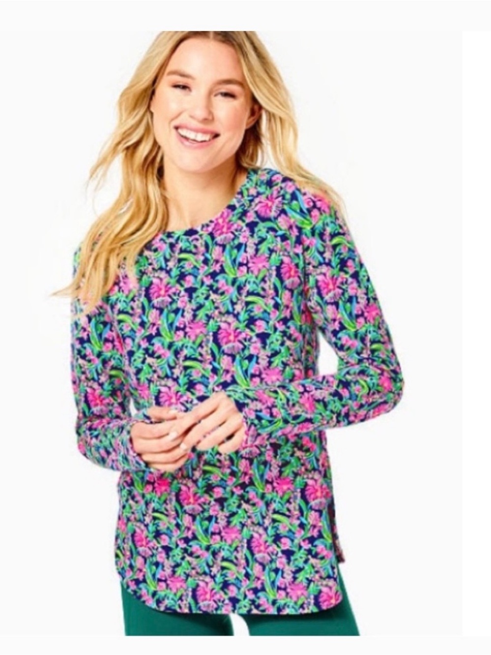 Lilly Pulitzer Luxletic Floral Long Sleeve Top